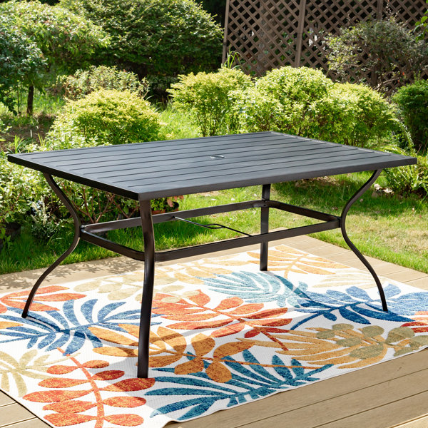 Outdoor steel dining deals table